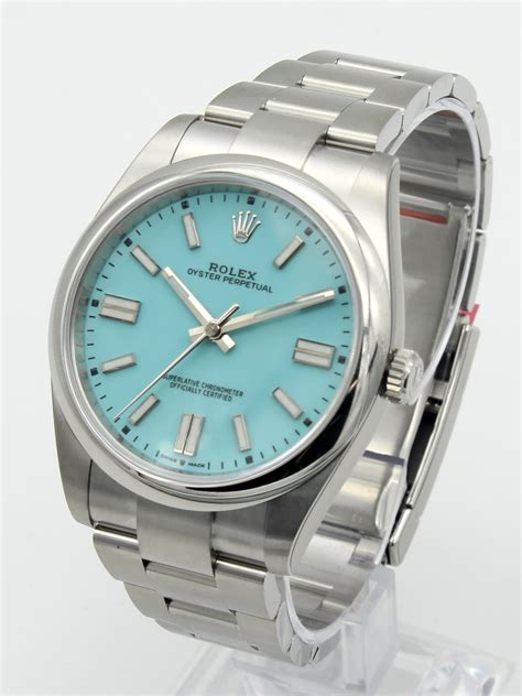 rolex oyster perpetual black dial watch|rolex turquoise dial 41mm.